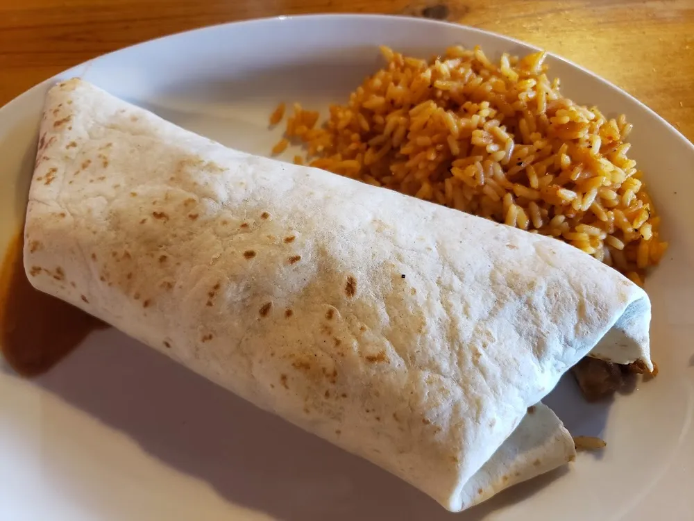 Chicharonnes Burrito with Green on the Side